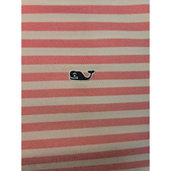 Vineyard Vines Mens Pink Striped Polo Medium - Picture 7 of 8